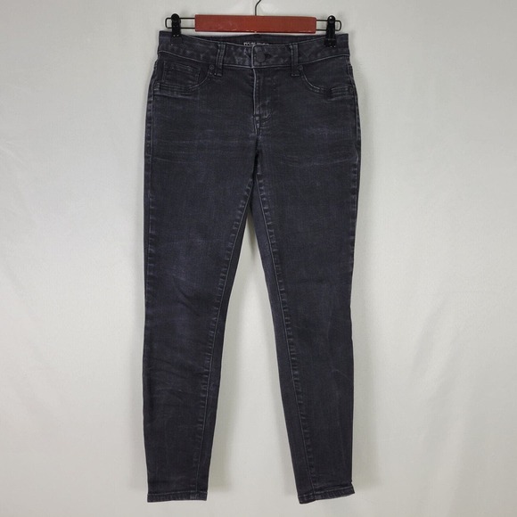 Maurices Jeans Womens Small Black Denim Low Rise Jegging Charcoal‎ Wash Legging - Picture 1 of 13